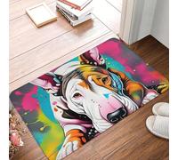 EAEQKOUC Tapis 3D English Staffordshire Bull Terrier Dog Splash Art Antidérapant de Sol de Moquette pour l’entrée de la Cuisine de Repos pour la maison-40x60cm