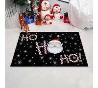 EAEQKOUC Tapis 3D Graphisme - Polyester antidérapant pour entrées intérieures/extérieures, décorations de Noël dans Les Cuisines