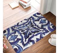 EAEQKOUC Tapis 3D Paillasson antidérapant en Flanelle de Noël avec éponge épaisse, Rembourrage - Design Festif de Canne en Sucre d’orge et de Flocons de Neige, Machine était