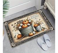 EAEQKOUC Tapis 3D Paillasson antidérapant Lavable à la Machine, Motif Corgi - de Cuisine en Polyester avec Support antidérapant pour la décoration de Noël de la Chambre et de la Maison