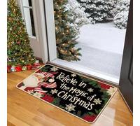 EAEQKOUC Tapis 3D Paillasson d’intérieur Avant Tu dis au Revoir et Moi dis Bonjour absorbants du Salon Bas pour la terrasse d’entrée Pelouse décorations de Noël