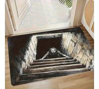 EAEQKOUC Tapis 3D Paillassons de Bienvenue Mode S’il Vous plaît ne marchez Pas sur Mes à Motif Corgi en Flanelle pour intérieur Décorations de Noël