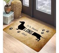 EAEQKOUC Tapis 3D Paillassons de traîneau Renne Style Style Saison Festive d’Accueil pour décoration de Noël