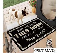 EAEQKOUC Tapis 3D Peut bénir Cette Maison et Tous Ceux Qui entrent Accueillant antidérapant Cadeau pour Les et d’entrée intérieurs-50x80cm