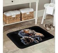 EAEQKOUC Tapis 3D Star of Life Emergency Medical Paillassons antidérapants de Sol étanche à l’Eau pour entrée de Cuisine de Repos décorations de Noël