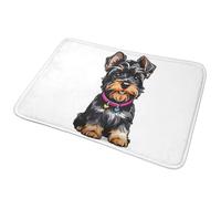 EAEQKOUC Tapis 3D The Yorkshire Terrier Paillassons antidérapants antivêtements antivêtements pour entrée de Cuisine de Pied sur Balcon de la maison-50x80cm