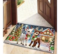 EAEQKOUC Tapis 3D Welcome Home Paillasson antidérapant sur Le thème du vélo - Lavable en Machine, Polyester, Parfait pour la décoration de Noël de la Cuisine et de la Salle de Bain.