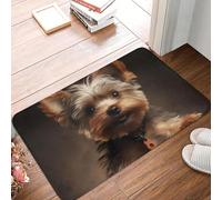 EAEQKOUC Tapis Chien Yorkshire Terrier 3D Mignon paillasson antidérapant de Sol Lavable pour entrée de Cuisine Balcon de la Maison de pied-60x90cm