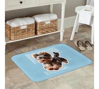 EAEQKOUC Tapis de Porte 3D Yorkshire Terrier Style Chien Cuisine Entrée de la Maison antidérapant pour Balcon - n-40x60cm