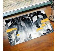 EAEQKOUC Tapis de Sol 3D à Motif Champignon Mystique forêt, Tissu en Polyester, Lavable à la Machine, adapté à la Chambre et au salon-50x80cm