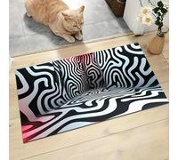 EAEQKOUC Tapis de Sol à Motif Labyrinthe en 1 pièce, en Polyester, Lavable à la Machine, adapté aux Chambres et Salons. 3D-60x90cm