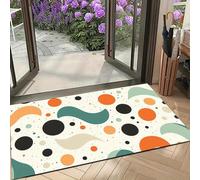 EAEQKOUC Tapis de Sol rétro à Motif Circulaire Circulaire en 1 pièce en Polyester Lavable à la Machine, adapté aux Chambres et Salons 3D-60x90cm