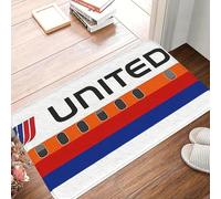 EAEQKOUC Tapis en Flanelle inspiré de United Airlines 3D - Design d’Avion Vintage avec Lettres audacieuses, Polyester Lavable en machine-40x60cm