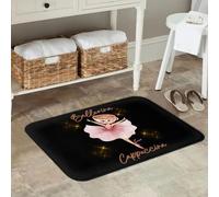 EAEQKOUC Tapis Paillasson 3D Ballerine Cappuccine Coffee Lover Italian Brainrot Cuisine Entrée de Cuisine Cushion Antidérapant pour n-50x80cm