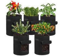 5 Pièces Sac de Culture de Pommes de Terre, 10 Gallons Sac de Plantation avec Fenêtre et Poignée, Sacs de Culture en Tissu Non Tissé Respirant pour Pommes de Terre, Tomates, Carottes