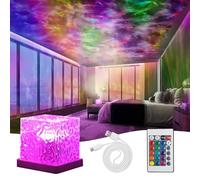 EAEVKPI Lampe Ambiance,Lampe Vague Ocean,Lampe Led Wave,Lampe en Cristal LED,Wave Lamp Cube,Vague Océanique Projecteur Galaxie,Lampe Projecteur Aurore, Avec Télécommande, Lampe Pour Chambre