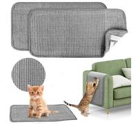 EAEVKPI Tapis Griffoir pour Chat, 2PCS Tapis à Chat en Sisal Naturel 50x25cm, Anti-dérapant Griffoir Chat, Tapis Griffoir en Sisal pour Cchats à Coller,pour Mur et Coin,Protège Meubles et Canapés Gris