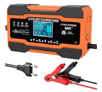 EAFC Chargeur de Batterie Voiture 12A 12V Intelligent, Maintien de Charge Batterie Voiture pour Batterie au Plomb, STD, AGM, Gel, SLA, Moto, Câble 2 m, Commande Tactile, Compensation de Température