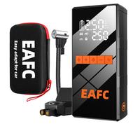 EAFC Démarreur de secours 12 V avec compresseur d'air 150 psi, booster d'urgence 4-en-1 pour camions/SUV essence 4,0 L ou diesel 2,0 L, kit d'urgence avec lampe de poche LED et pinces de sécurité inte
