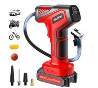 EAFC Gonfleur de pneus sans fil - Compresseur d’air portable 150 PSI avec batterie au lithium 30 Wh, gonflage rapide en 3 min (pompe à air rapide 21 V), 4 modes prédéfinis pour voiture/moto/vélo/ballo