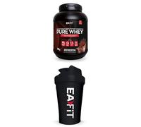 EAFIT - Lot WHEY PROTEIN - Double Chocolat 850g - Protéines Whey + Shaker Noir Opaque avec Mélangeur en Acier