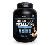 Eafit - Milk & Egg - Proteine - Maintien Masse Musculaire - Caramel - 750 g | Proteine Tri Sources, Assimilation Lente, Caseine, Proteine En Poudre, Musculation, Magnesium, BCAA, Proteine Isolate
