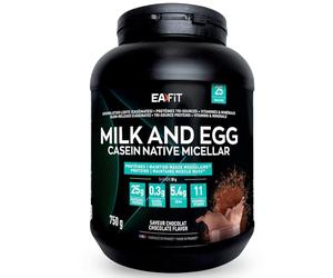 EAFIT - Milk&Egg - Protéines tri-sources : caséine, isolat, blanc d'oeuf - Assimilation lente - Protein de caseine - Proteine en poudre pour musculation - BCAA vitamine et minéraux- Chocolat - 750g