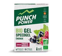 Eafit PUNCH POWER - SPEEDGEL Fruits Rouges - Boîte 6 gels x 25 g - Gel Energetique d'Endurance - Bio - Sans Colorant - Sans Conservateur - Sans arôme artificiel - Sans Gluten - Marque Française