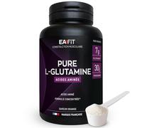 EAFIT | Pure L-Glutamine 243 g - L Glutamine en poudre - Supplément Acide Aminés en Poudre - Complément Alimentaire - Récupération Musculaire, Santé Intestinale et Immunité - Gout Orange