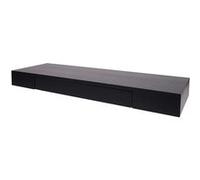 Éagère Murale Hwc-H37, Étagère Suspendue, Tiroir, En Bois Massif 8x80x25cm Noir Multicolore