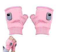 EagerMinds Gants Chauffants USB, Gants électriques Chauffants, Mitaines chauffantes Demi-Doigts, Winter Heating Gloves, 3 Vitesses réglables, Rechargeables, pour Cyclisme Moto Ski de randonnée (Rose)