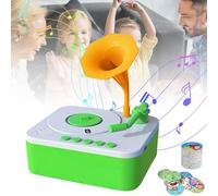 EagerMinds Gramophone pour enfants avec 96 cartes - Machine d'éducation de la petite enfance - Multifonctions et cadeaux - Éducation et design riche - Vert