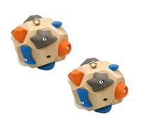 EagerMinds Lot de 2 blocs de boulder faits à la main, poignée d'escalade en bois avec texture 3D, appareil d'entraînement pour la force des doigts et la force de préhension, pour grimpeurs et boulders