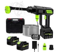 EagerMinds Nettoyeur Haute Pression sans Fil 70 Bar, Nettoyeur Haute Pression Portable avec 2 × 3,0 Ah Batteries, Buse 6 en 1 et Tuyau de 5m, Pistolet Haute Pression sans Fil pour Jardin et Voiture