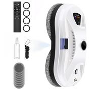 EagerMinds Robot Nettoyeur de Vitres,5600PA Robot Laveur de Vitre Automatique,Système de Sécurité,pour Toutes Les Surfaces Lisses,avec 10 Chiffons,pour Toutes Les Surfaces Lisses (B)