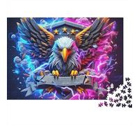 Eagle 1000 Pièces Puzzle pour Hommes Aigle avec Une Bannière en Couleurs Néon Jeu Éducatif Décompression | Superbe Cadeau 38x26cm/1000pcs
