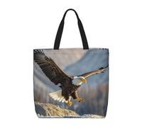 Eagle À Tête Blanche En Vol Sac Cabas Léger Tote Bag Grand Sac Fourre Tout Pour Voyage Quotidienne Shopping