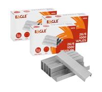 Eagle Agrafes, longueur de jambe standard 6,35 mm, 1000 agrafes par boîte, lot de 3 boîtes, 3000 agrafes au total