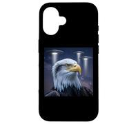 Eagle Alien UFOs Weird America Funny Eagles Aigles pour Enfants Coque pour iPhone 16