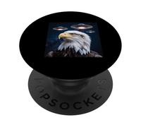 Eagle Alien UFOs Weird America Funny Eagles Aigles pour Enfants PopSockets PopGrip Adhésif