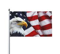 Eagle Américain Et Pygargue À Tête Blanche Drapeaux De Jardin 90X150Cm Avec Œillets Drapeau Résistant Décoration Bannière Pour Fêtes Dortoirs Anniversaires