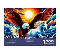 Eagle and Horse Flying at Sunset Structure Durable Activité De Loisir Idéale, Adaptée pour Améliorer Les Capacités De Résolution De Problèmes 70x50cm/1000pcs