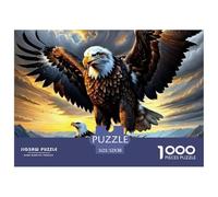 Eagle and Lion Fighting in Dramatic Sky Matériau De Haute Qualité Beau Jeu Cérébral, Idéal pour La Détente À La Maison Et Les Activités De Loisir Quotidiennes 52x38cm/1000pcs