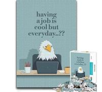 Eagle at Desk︰ Job Humor Puzzle en Bois 1000 pièces, Jeu De Réflexion | Idée cadeau pour le Nouvel An : moment puzzle seul ou à plusieurs à son propre rythme.