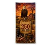 Eagle - Bannière décorative rustique pour porte de ferme, décoration de paysage de ferme, fournitures de festival patriotique intérieur ou extérieur, 91,4 x 183 cm