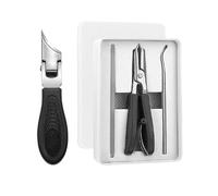 Eagle Beak Beveled Nail Clippers, 3-Piece Set of Wide Jaw Opening Anti-Splash Slanted Nail Clipper for Thick Nails, Seniors&Ingrown Care (Black)