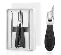 Eagle Beak Beveled Nail Clippers, Professional Ingrown Toenail Clippers Set, Nail File + Nail Tear Tool 3-Piece. for Thick Nails Various Situations (black)