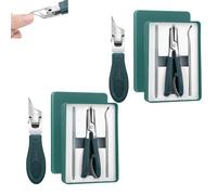 Eagle Beak Beveled Nail Clippers, Super Sharp Oblique Nail Clippers, Multifunctional Large Opening Anti-Splash Set, for Thick Nails, Seniors & Ingrown Care (Green*2)