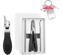 Eagle Beak Beveled Nail Clippers, Three Sets of Eagle Beak Beveled Nail Clippers, Eaglebeak Slanted for Ingrown Toenails, for Thick Nails, Seniors&Ingrown Care (Black)
