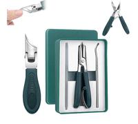 Eagle Beak Beveled Nail Clippers, Three Sets of Eagle Beak Beveled Nail Clippers, Household Multifunctional Large Opening Anti-Splash Ingrown Toenails, for Thick Nails, Ingrown Care (Green)